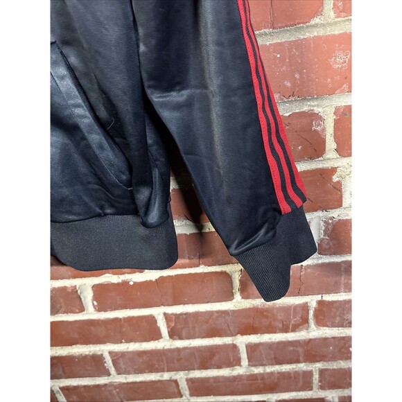Vintage 80s Adidas Track Suit Jacket USA Made Full Zip Black/Red Hiphop Sz Large - Picture 5 of 8